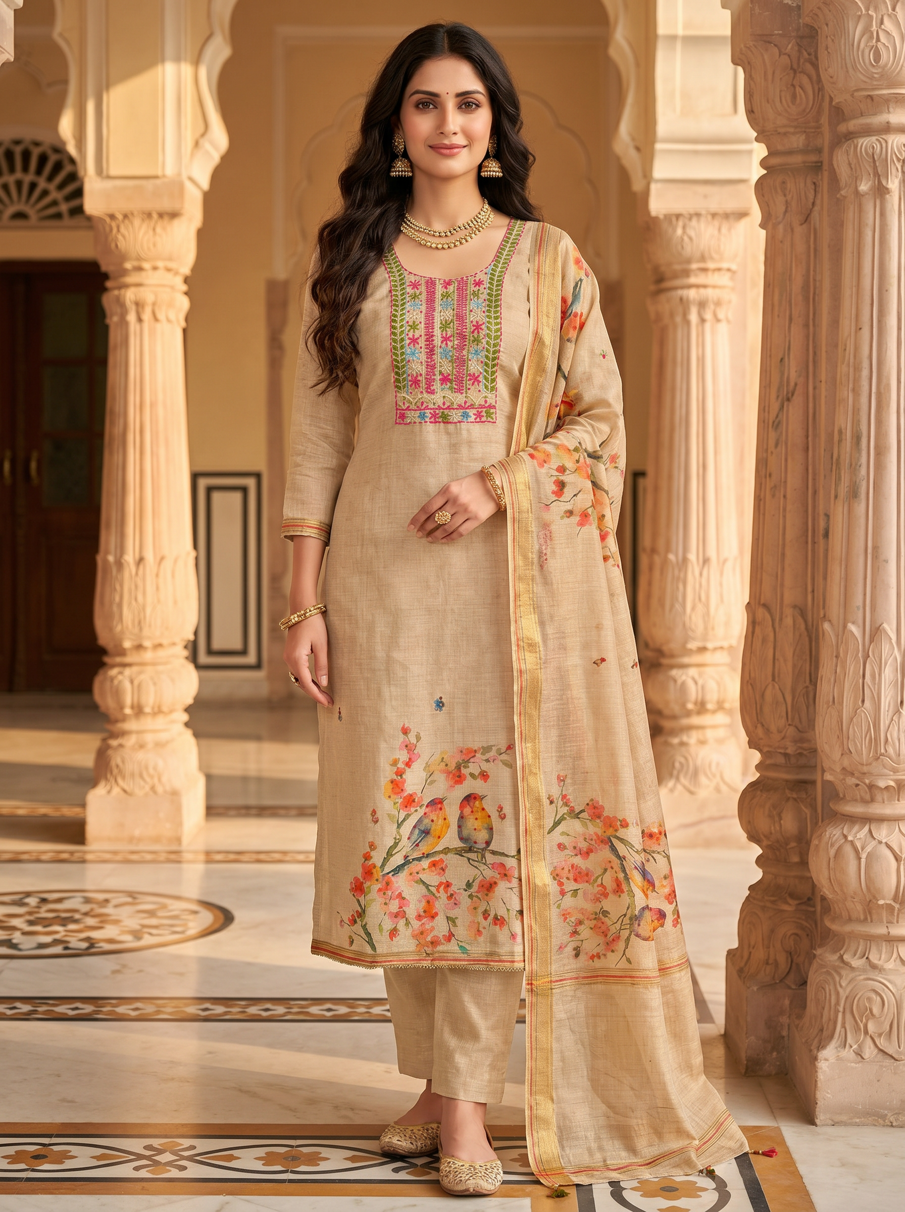 ③ AAZMA unstitched suit render